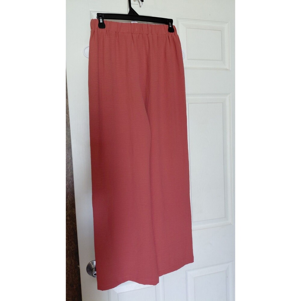 Loness Women's Wide Leg Crinkle Pants With Elasticwaistband